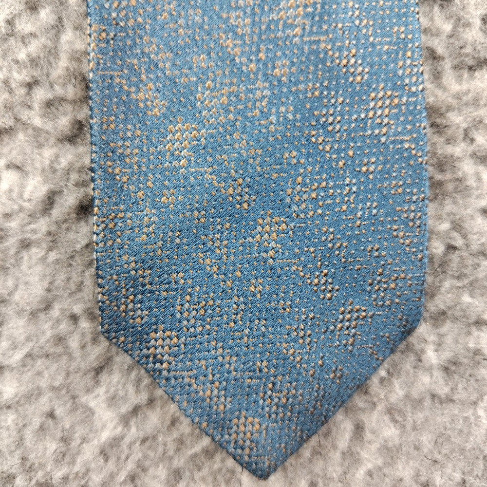 VTG Christian Dior Silk Tie Mens Blue Gold Speckled Textured W2.25 L:52"